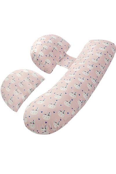 Flo Set pernă de sarcină, husă detașabilă, spumă moale, lățime reglabilă, Proactive, roz deschis