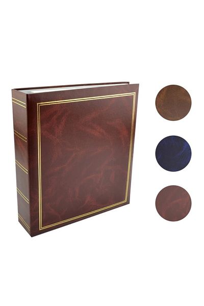 PROCART Album foto clasic 23x28 cm, 50 pagini autoadezive albe, tip caiet mecanic, maro