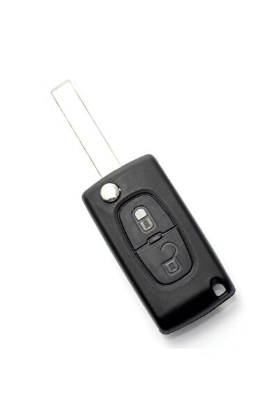 Primlife Carcasa Tip Cheie Briceag cu 2 Butoane pentru Citroen/Peugeot 307, Lama Va2sh2, Suport Baterie, Supo