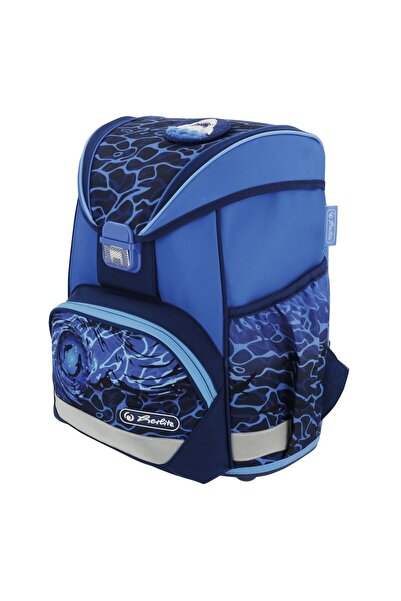 Herlitz Rucsac echipat Ultralight Plus, Culoare Albastru, Material Textil, Motiv Blue Shark, 36x28x21 cm
