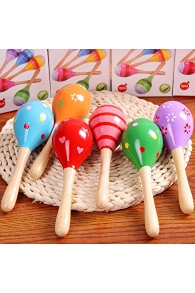 Star Master Musical Instrument for Children, Wooden Maracas, Green, 18.5 cm