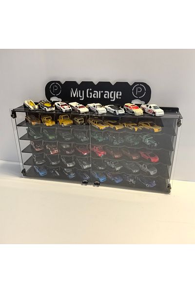 GOOD SIGN Plexiglass Cover for 48 Vehicles 1/64 Hotwheels, Matchbox Compatible Hobby Toy Car Rack Model Car Garage