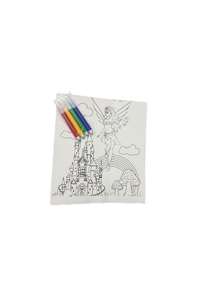 Jumbo Set de Colorat Printesa, 5 foi de desenat, 4 carioci colorate