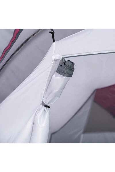 Mercaton Cort camping, 2 persoane, impermeabil, tip tunel, cu vestibul, geanta, verde si alb, 460x260x190 cm