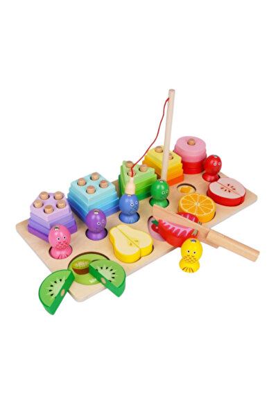 OEM Jucărie educativă Montessori din lemn 3 în 1 pentru copii, sortator de bl...