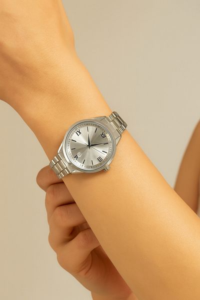 LOOQ Roman Numeral Calendar Featured Women's Wrist Watch