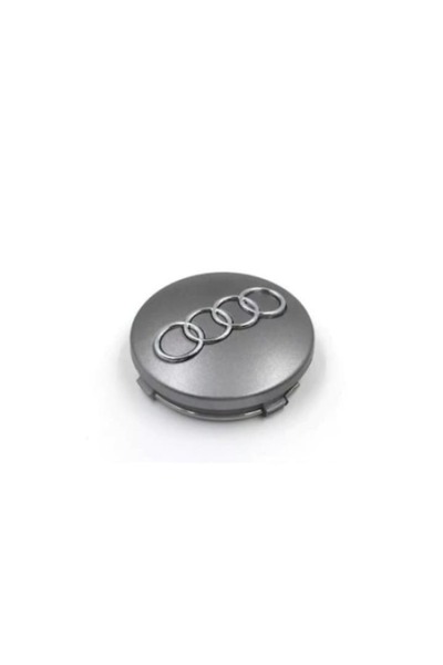 KYD Set of 4 wheel center caps 60 mm, gray/silver - Audi (A3/A4/A5/A6/A7/A8/Q3/Q5/Q7)