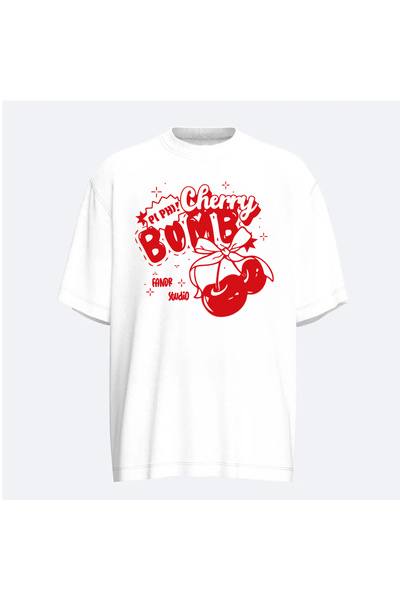 Fandr Store White Oversize Cherry Bomb Unisex T-Shirt