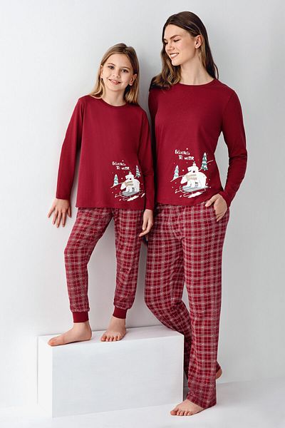 Arnetta Women's Claret Red Pajama Set