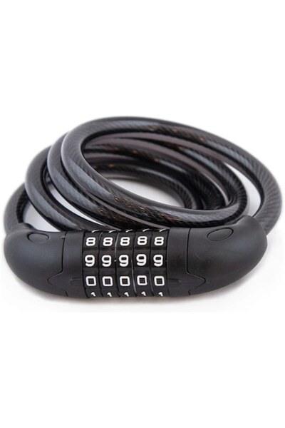 Rao Lacăt antifurt pentru bicicletă cu cod presetat, cablu de oțel, culoare neagră