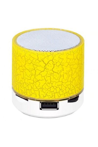 KlaussTech Mini difuzor portabil, interfață Bluetooth fără fir, radio MP3 și FM, galben