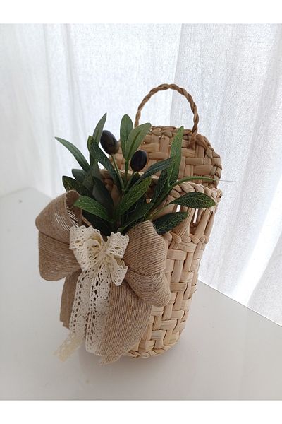 Okaliptus Tasarım Wicker Handmade Olive Branch Basket
