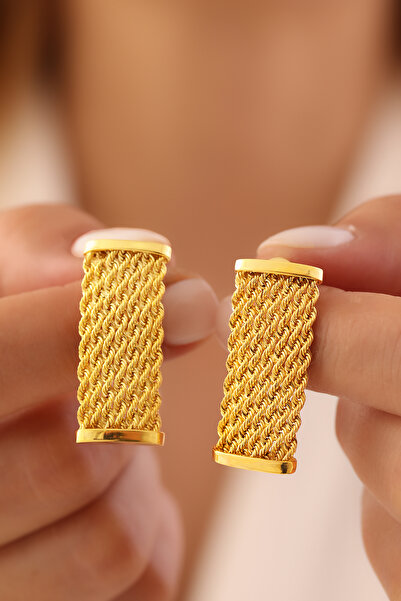 YAVUZ KUYUMCULUK 14 Ayar Altın Hasır Küpe