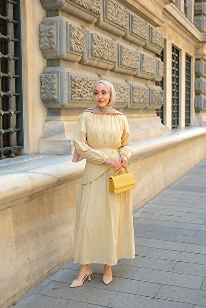 LOCCO Women's Belted Kraş Dress Stone