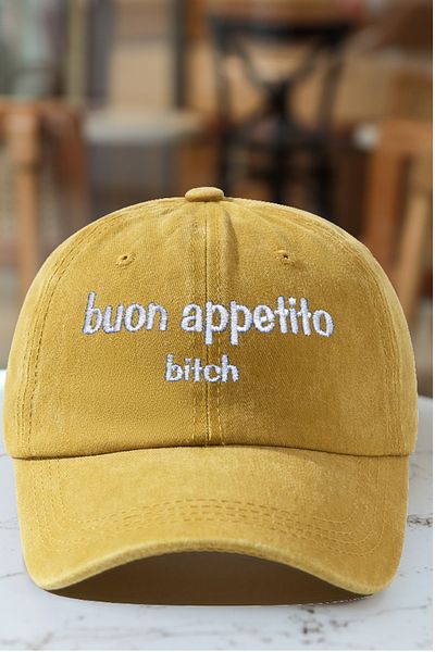 CAP BROS Buon Appetito (Good Appetite Baby) Embroidered Vintage Hat Cap
