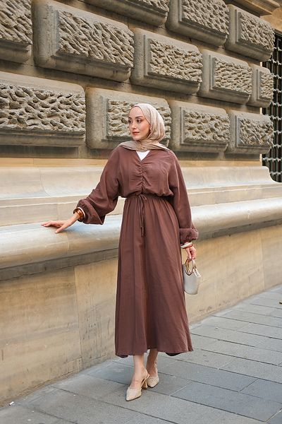 LOCCO Women's Olivia Dress Brown