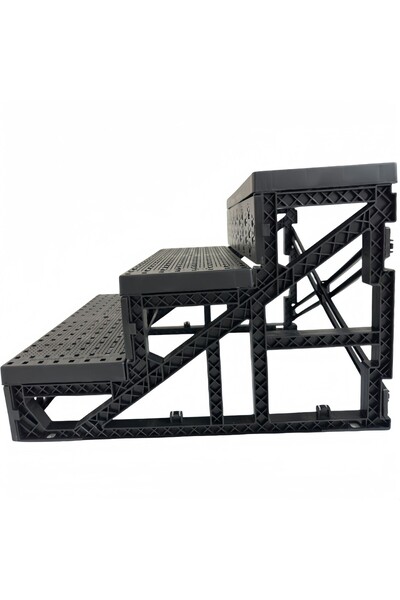 Flippy Scara pentru Animale de Companie, Flippy, Universal, Detasabil, 3 Trepte, 45x35x30 cm, Gri