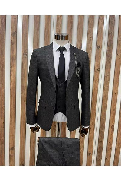 BYBEYEMS GİYİM L Royal Mini Square Vest Suit