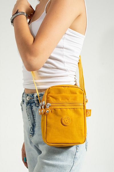 NEMO BAGS Yellow Unisex Phone Holder, Wallet, Card Holder, Cross Strap Shoulder Bag, 18X13Cm