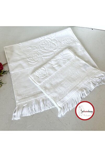 Gelincimherşey Mother and Daughter Velvet Jacquard Etamine Fringed Towel
