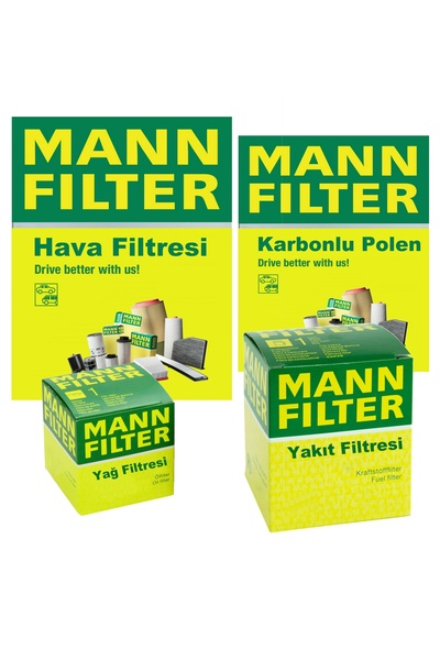 MANN VW Bora 1.6 1998-2005 AEH-AKL Filtre Bakım Seti Karbonlu Polen+Hava+Yağ+...