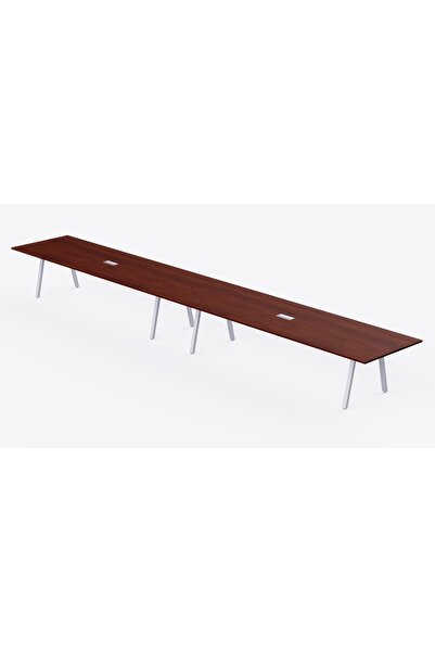 Mahmayi Bentuk 139-48 12 Seater Conference Meeting Table Modern Furniture - Apple Cherry