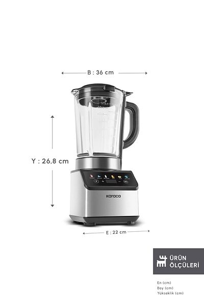 Karaca Color Touch Screen Smoothie Blender Inox 1200W
