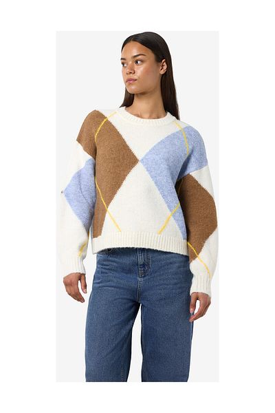 Noisy May NMARMIE L/S Ο-NECK ARGYLE KNIT FWD