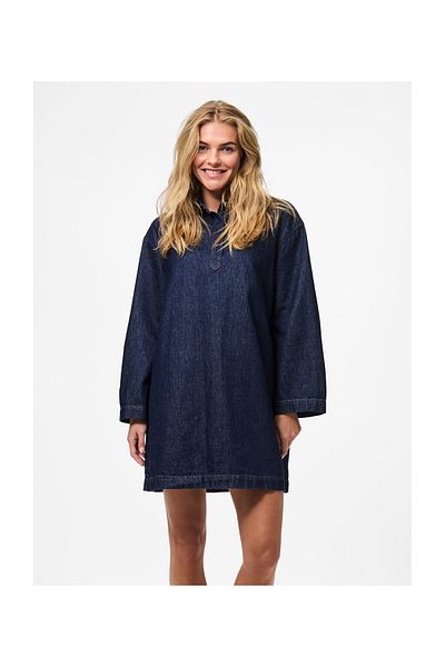 PIECES PCKENYA LS A-SHAPE DENIM ŠATY NOOS BC