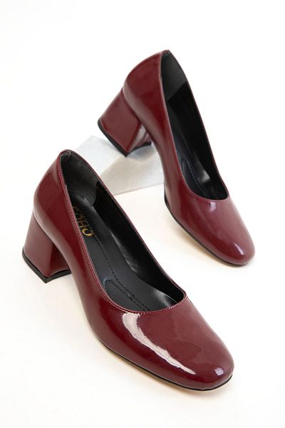 SOHO Pantofi clasici cu toc de damă din piele lacuită roșie Claret 20808