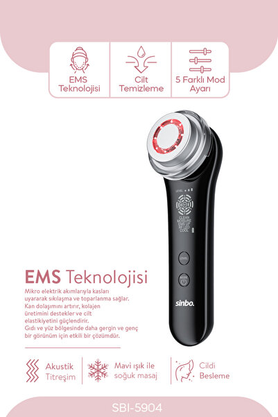Sinbo SBI-5904 RF Cilt Gençleştirici | Anti-Aging Yüz Bakımı