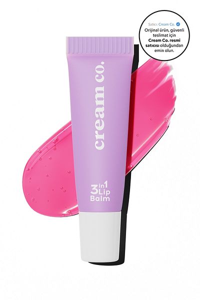 Cream Co. مرطب وملمع الشفاه 3 في 1 |   العناية بالشفاه |   العلكة الوردية |   حمض الهيالورونيك سيراميد