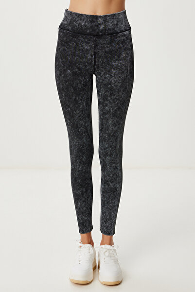 Happiness İstanbul Women's Anthracite Washed Knitted Leggings Trousers Ub00462