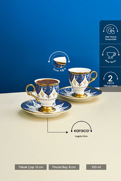 Karaca Cana de cafea Merve pentru 2 persoane 100 ml