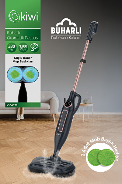 Kiwi Ksc-4220 Çok Fonksiyonlu Ayarlanabilir Seviyeli 10 Aparatlı Dikey Buharlı Mop - Buharlı Temizleyici