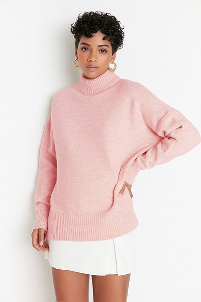 Trendyol Collection Πλεκτό πουλόβερ με μαλακή υφή με γιακά TWOAW23KZ00469