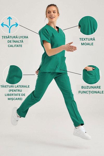 Pozitif Üniforma Sala de operație Tricou pentru asistentă din Lycra verde Partea inferioară a superioară Costum chirurgical Scrubs Uniforme Tricou chirurgical