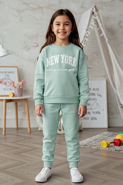TRENDYOLKIDS Комплект нижньої білизни Mint Girl's Slogan Cotton Orme TKDAW25AU00038