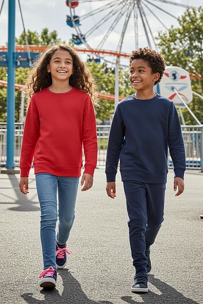 TRENDYOLKIDS Námornícka modro-červená Unisex bavlnená základná dvojitá súprava pletená mikina TKDAW25SW00000