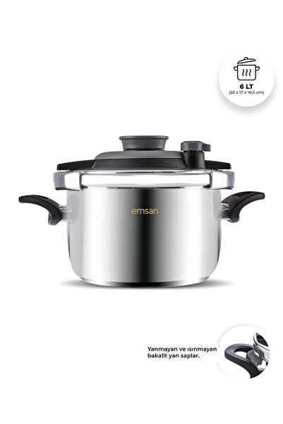 Emsan Vera Pressure Cooker 6 Liters Black