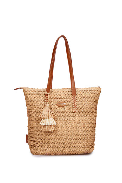 Pierre Cardin Taba Kadın Hasır Omuz Çantası 05PO25Y3522