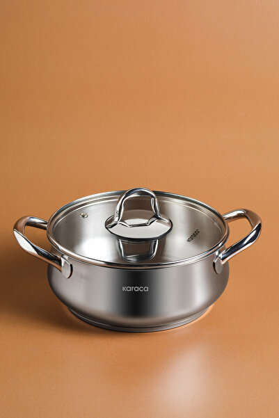 Karaca وعاء عميق من الفولاذ المقاوم للصدأ بقاعدة تحريضية جديدة من Akara مقاس 20 سم