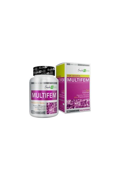 Suda Vitamin Multifem Multivitamin for Women, Crane Food, 30 Herbal Capsules Containing 30 Essential Vitamins & Minerals