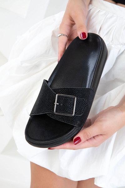 SOHO Black Matte Women's Slippers 20796