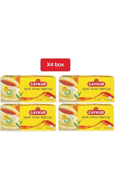 Çaykur 4 علب أكواب شاي أسود 4 أكواب شاي أسود 50 جرام