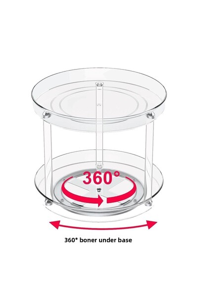 EVSTYLE 360 Degree Swivel 2 Layers Jewelry Makeup Organizer Multipurpose Organizer Cosmetic Organizer