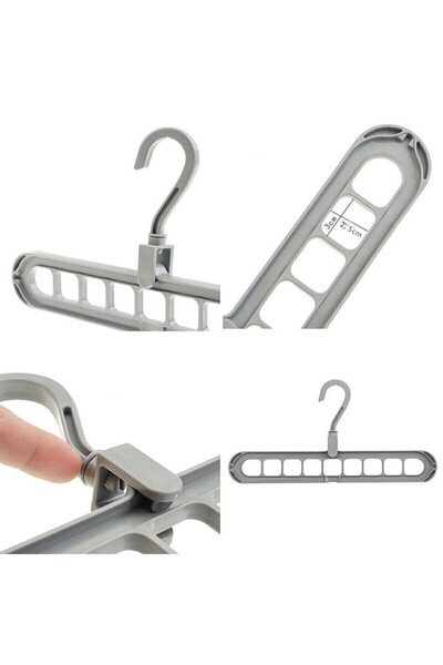 Askı Butik 2 Πολύχρωμες πτυσσόμενες μαγικές κρεμάστρες ρούχων με 9 θέσεις