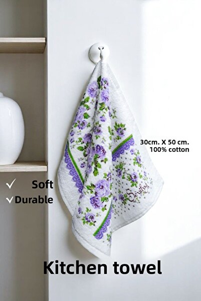 sevilya 4 Pack Printed White Kitchen Towel Model