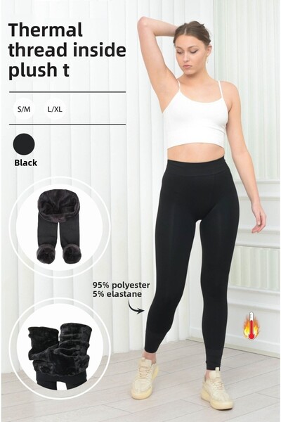 SAUNA SUIT كولون شتوي نسائي من الصوف بخصر عالٍ، ملابس داخلية حرارية سوداء من Onsa Life Store