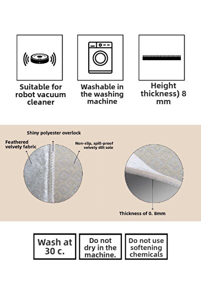 eco concept Non-Slip Base, Bath Mat, Patterned Written Bath Mat, Decorative Mat, 60x100 Cm